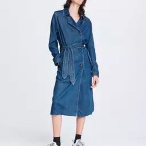 Rag & Bone Tailored Trench Coat in Willow Denim